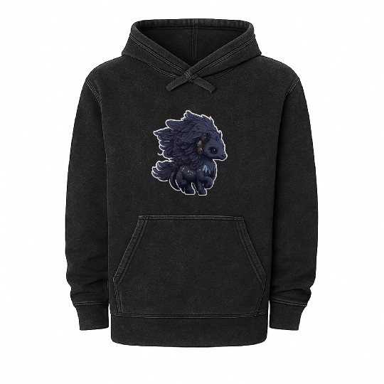 Midnight Flight of the Majestic Black Pegasus Mineral Wash Hoodies