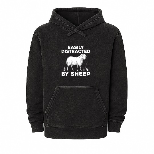 Cute Sheep For Men Women Lamb Farm Animal Farmer Mineral Wash Hoodies