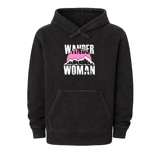 Wanderwoman Mountaineering Hiking Women Mineral Wash Hoodies