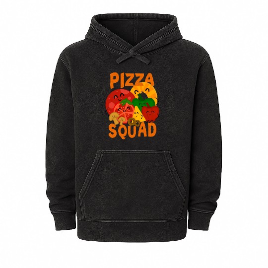 Pizza Squad Pizza Ingredients For Pizza Lover Mineral Wash Hoodies
