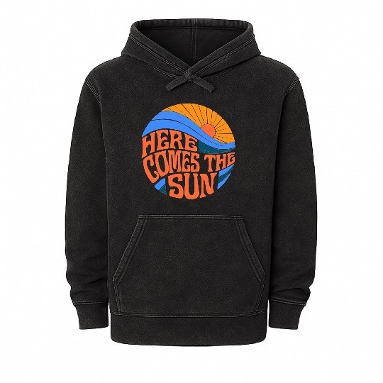 here comes the sun Mineral Wash Hoodies