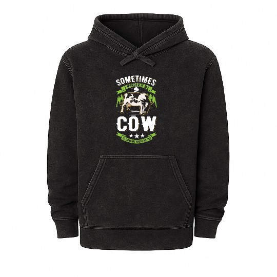 Cow Cattle Breeder Farmer Cows Mineral Wash Hoodies