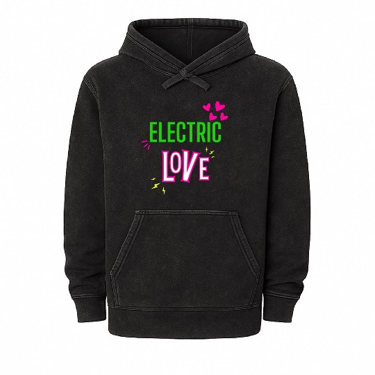 Electric Love in Neon Colors: Romance and Fun! Mineral Wash Hoodies