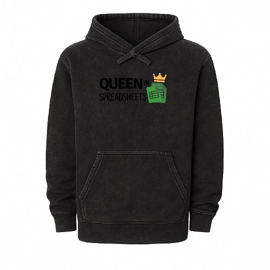 Queen of Spreadsheets - Excel, Accounting, Sheets Mineral Wash Hoodies