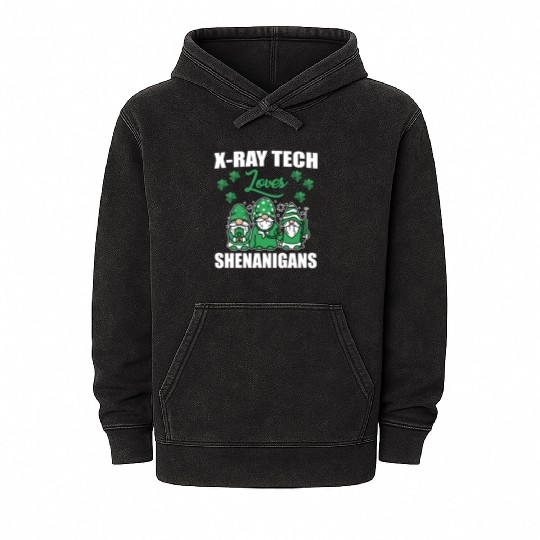 X-Ray Tech Loves Shenanigans St. Patricks Day Mineral Wash Hoodies