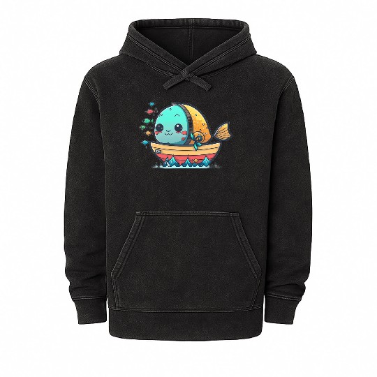 Life on a Colorful Fishing Vessel Mineral Wash Hoodies