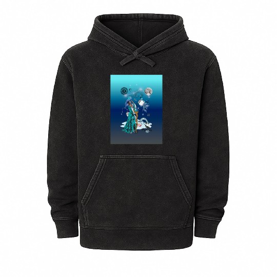 Zodiac sign Aquarius in the unique version Graphic Mineral Wash Hoodies