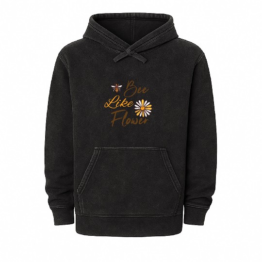Bee like a flower Honey bee Mineral Wash Hoodies