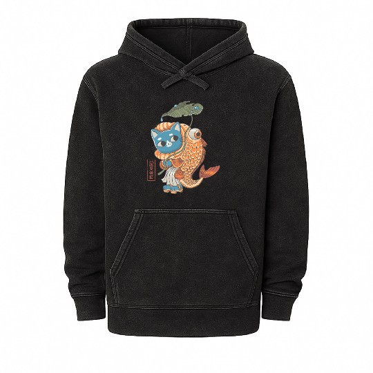 Catfish Yokai Mineral Wash Hoodies