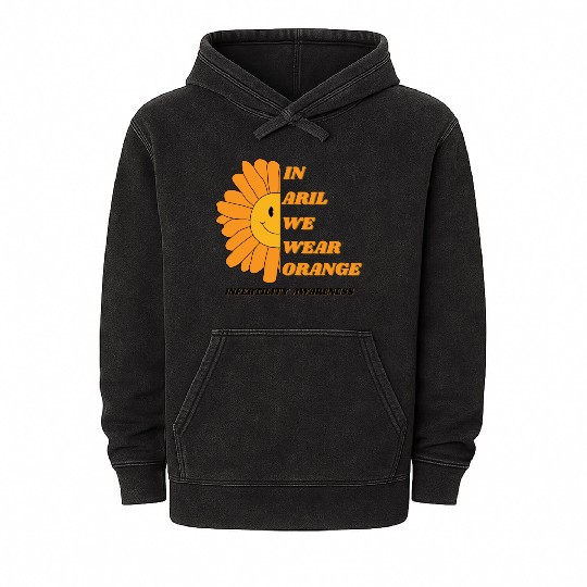 In April We Wear Orange Infertility Awareness Mineral Wash Hoodies