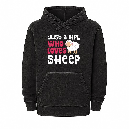 Cool Sheep For Women Girls Lamb Lover Sheep Mineral Wash Hoodies