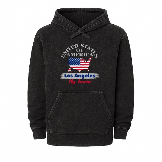 United States of America - Los Angeles my home Mineral Wash Hoodies