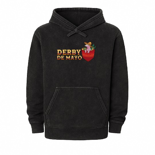 Derby de Mayo Horse Race Mexico Pinata Mexican Mineral Wash Hoodies