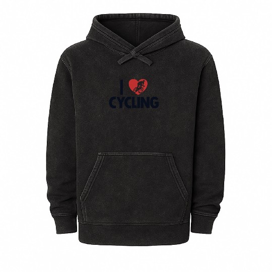 I love Cycling City Bike Cyclist Gravel Bicyclist Mineral Wash Hoodies