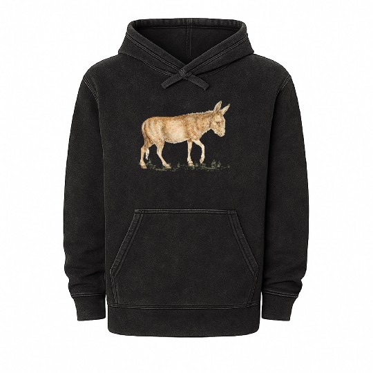 Farm Donkey Animal Lover Zookeeper Mule Farmer Mineral Wash Hoodies