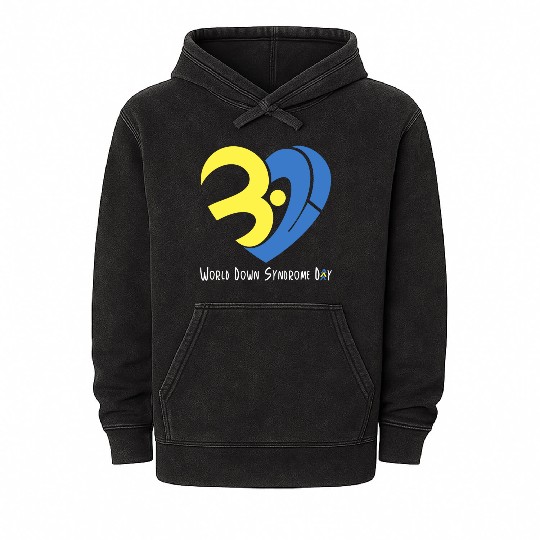 Love World Down Syndrome Awareness Day Love 3 Mineral Wash Hoodies