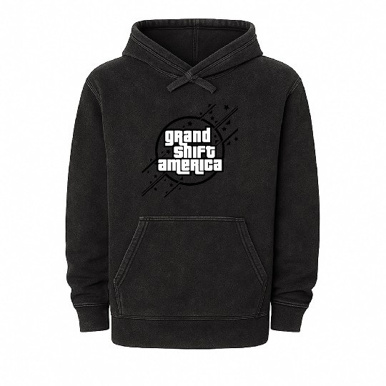 Unique Gta Parody Grand Shift America Mineral Wash Hoodies