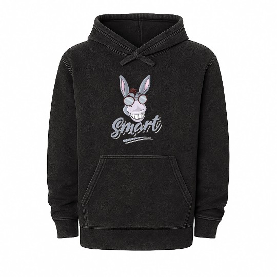 Smart Donkey Zookeeper Animal Lover Farmer Mineral Wash Hoodies