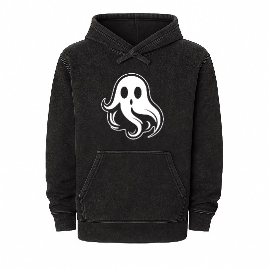 Ghost Halloween Spooky Mineral Wash Hoodies