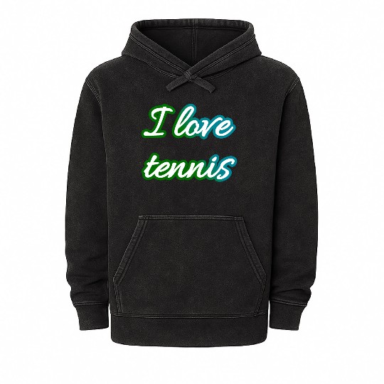 I love tennis and tennis love Mineral Wash Hoodies