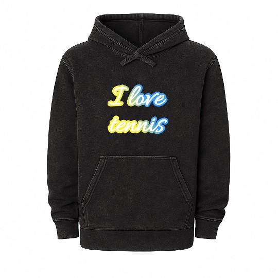 I love tennis and tennis love Mineral Wash Hoodies