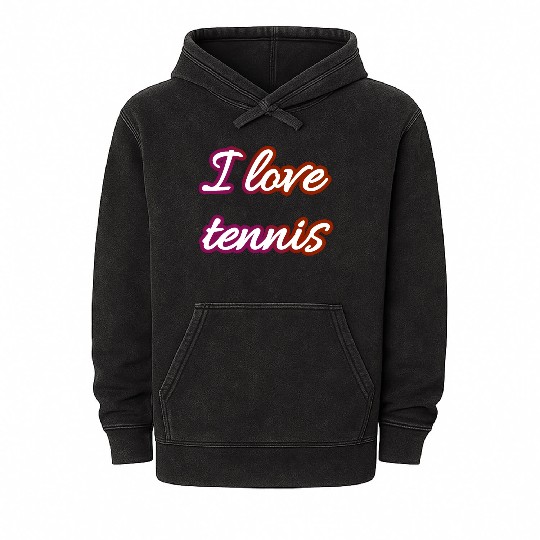 I love tennis and tennis love Mineral Wash Hoodies