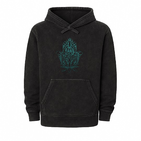 The Mandala Hand: A Symbol of Peace and Harmony Mineral Wash Hoodies