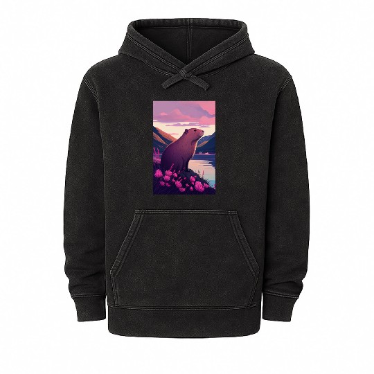 Capybara Nature Capibara Mineral Wash Hoodies