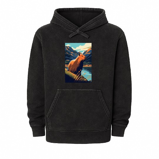 Capybara Nature Capibara Mineral Wash Hoodies