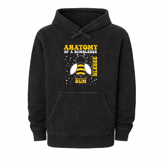 Anatomy of a Bumblebee Bee Lover Gift Mineral Wash Hoodies