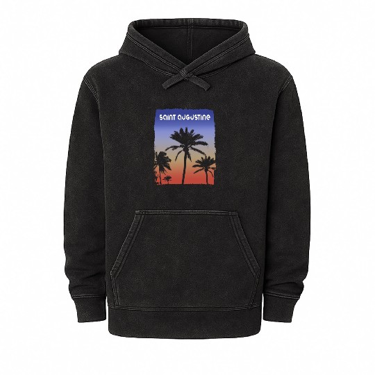 Saint Augustine Florida Sunset Vacation Souvenir Mineral Wash Hoodies
