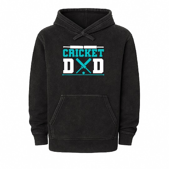 Cool Cricket Dad For Cricket Sports Lover Mineral Wash Hoodies