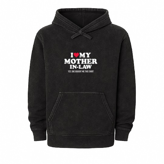 I Love My Mother-In-Law Big Heart For Son-In-Law F Mineral Wash Hoodies