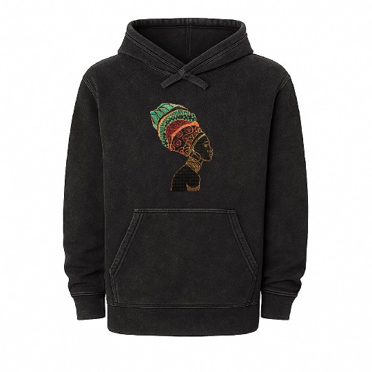 African Women Mineral Wash Hoodies