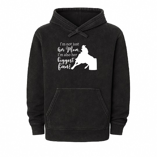 Mom Barrel Racing Horse Riding Racer Back Print Mineral Wash Hoodies