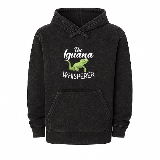The Iguana Whisperer Reptile Animal Lover Lizard Mineral Wash Hoodies