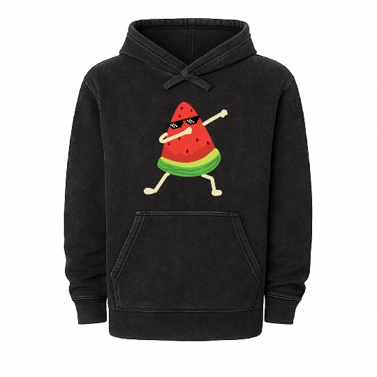 Dabbing Watermelon Melon summer Fruit Lover Mineral Wash Hoodies