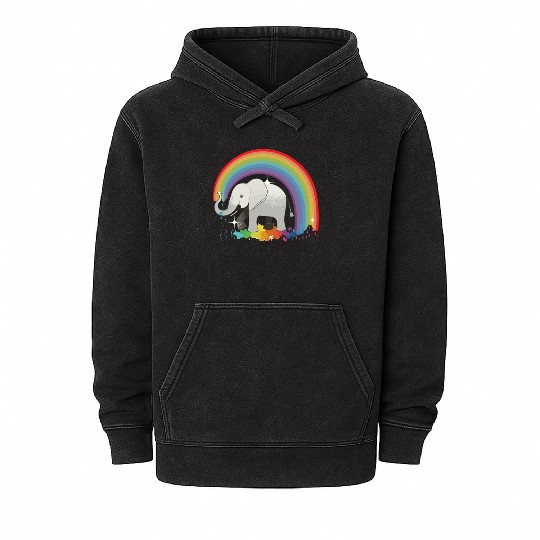 Elephant Lover Wildlife Animal Zoo Zookeeper Mineral Wash Hoodies