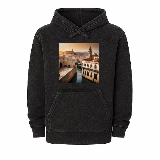 Fantasy pictures ,town Morocco ,city casablanca Mineral Wash Hoodies