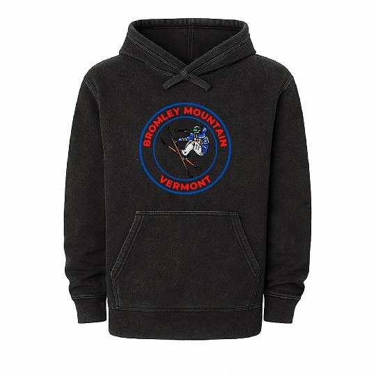 Retro Skiing Bromley Mountain Vermont Souvenir Mineral Wash Hoodies