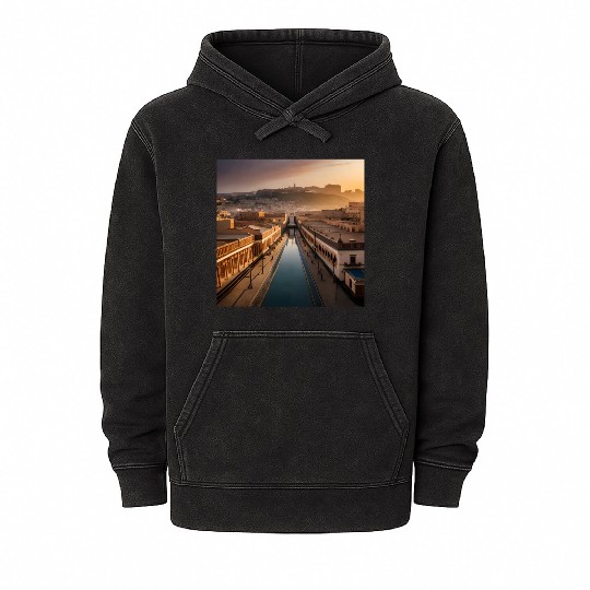 Fantasy pictures ,town Morocco ,city Rabat Mineral Wash Hoodies