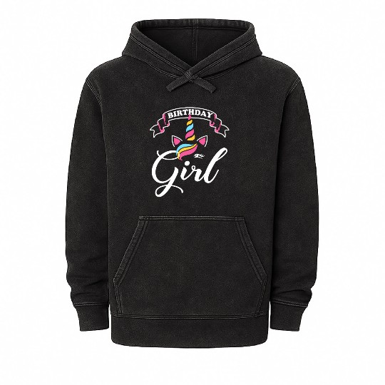 Rainbow Unicorn Happy Party Mineral Wash Hoodies