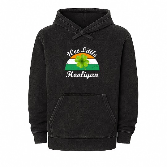 Wee Little Hooligan St Patricks Day Mineral Wash Hoodies