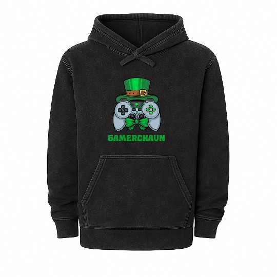 Gamerchaun Gamer St Patrick'S Day Toddler Lucky Mineral Wash Hoodies