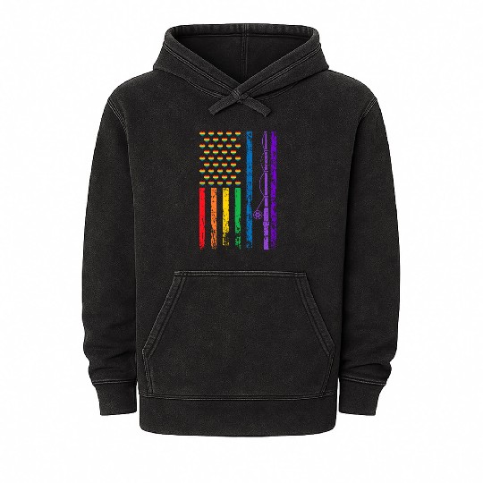 American Sports Rainbow Flag LGBT Pride Month Mineral Wash Hoodies