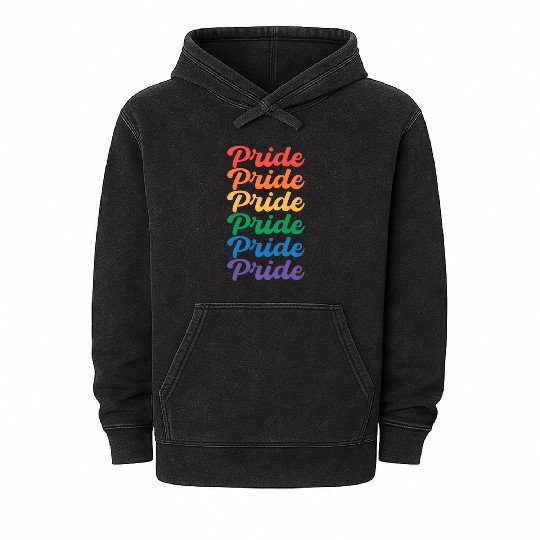 Rainbow Pride Month LGBT Ally Mineral Wash Hoodies