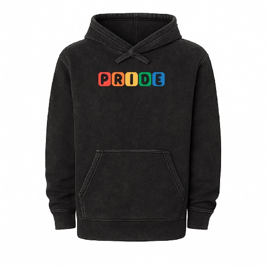 Pride Month Rainbow Flag LGBTQ Ally Mineral Wash Hoodies