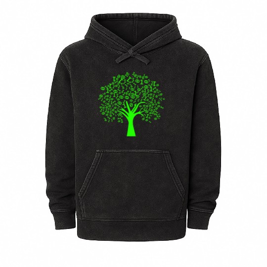 Funny Binary Tree Computer Science Coding Mineral Wash Hoodies