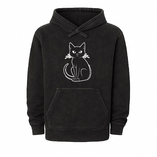 Cat Kitten Feline Meow Mineral Wash Hoodies