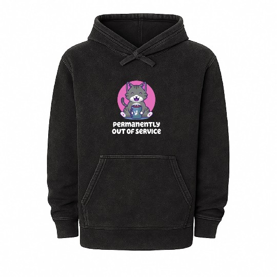 Permanently Out of Service Introvert Nerd Antisoci Mineral Wash Hoodies